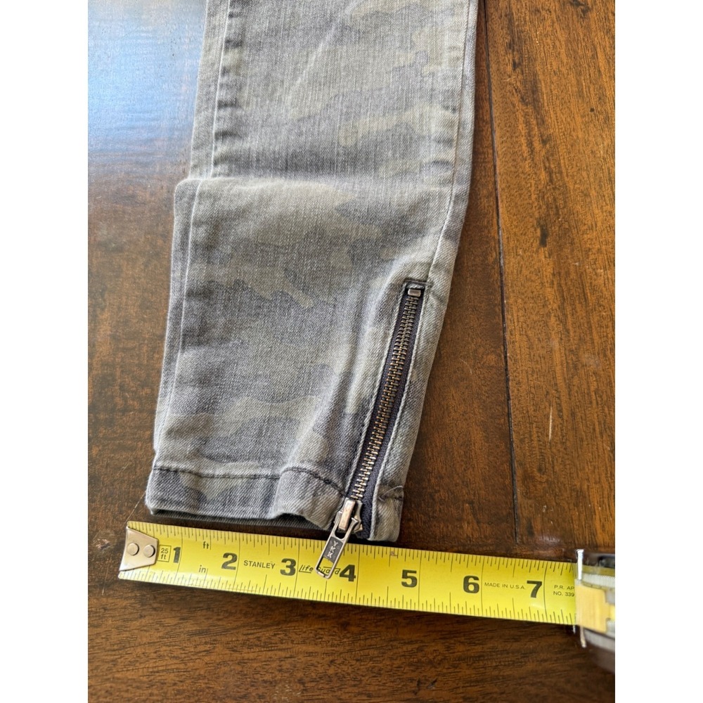 Anine Bing Womens Grey Camo Skinny Jeans Ankle Zip Moto Pants Size 27 - Picture 8 of 10